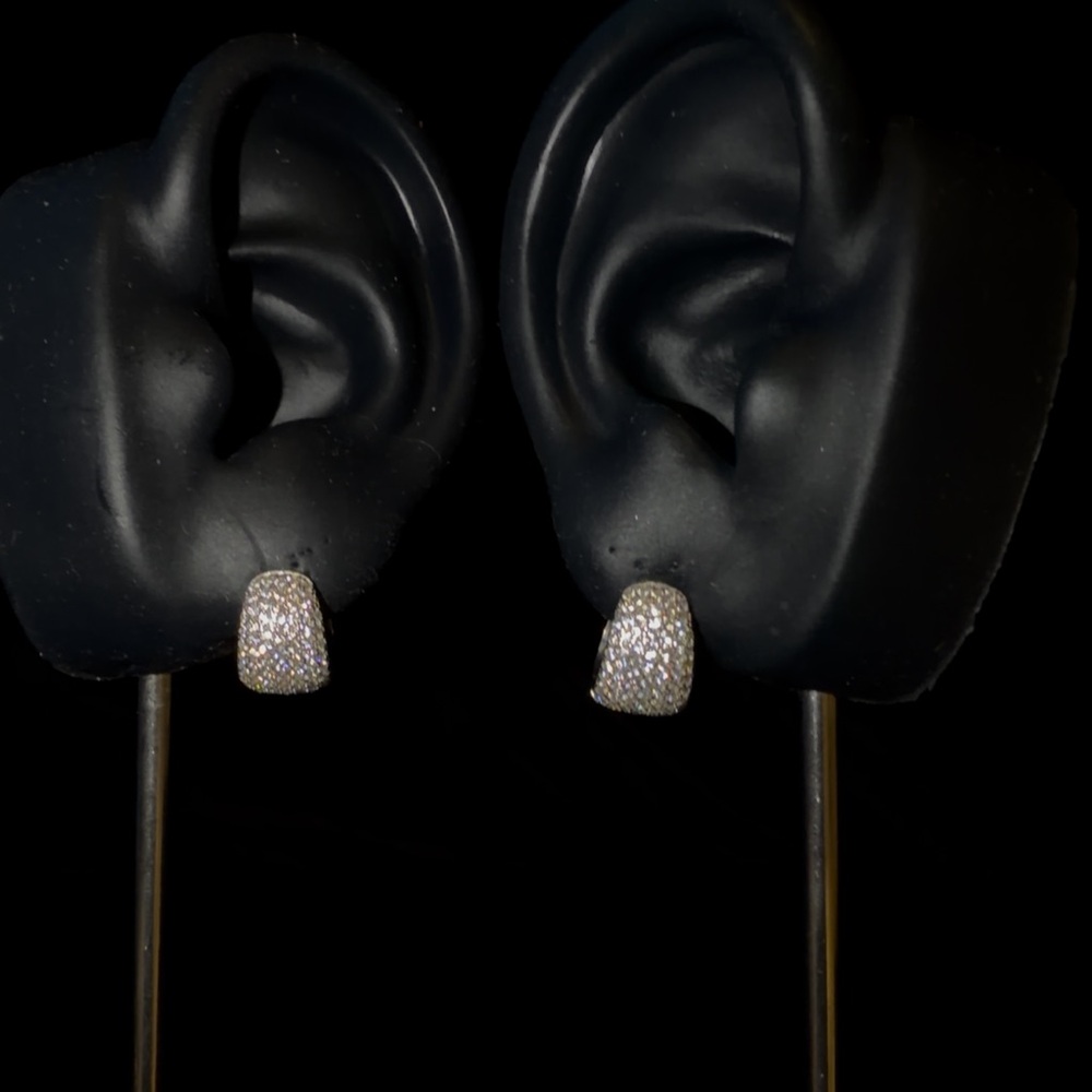 Elegant Silver Pave Earrings
